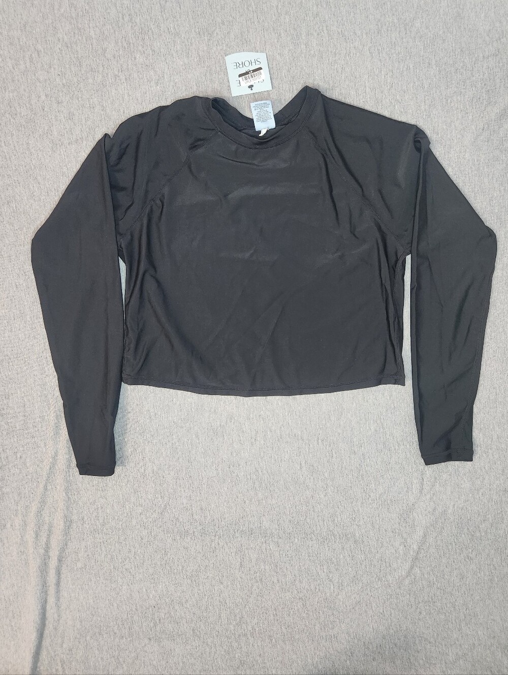 Shade & Shore Women’s Long‑Sleeve Rash Guard Top – Black (Size M)